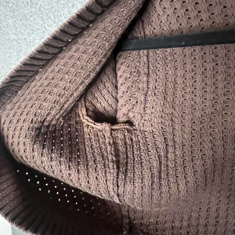 Vtg Y2K Brown Cropped Bolero Shrug‎ Cardigan Sweater S 90s Forest Fairy Grunge